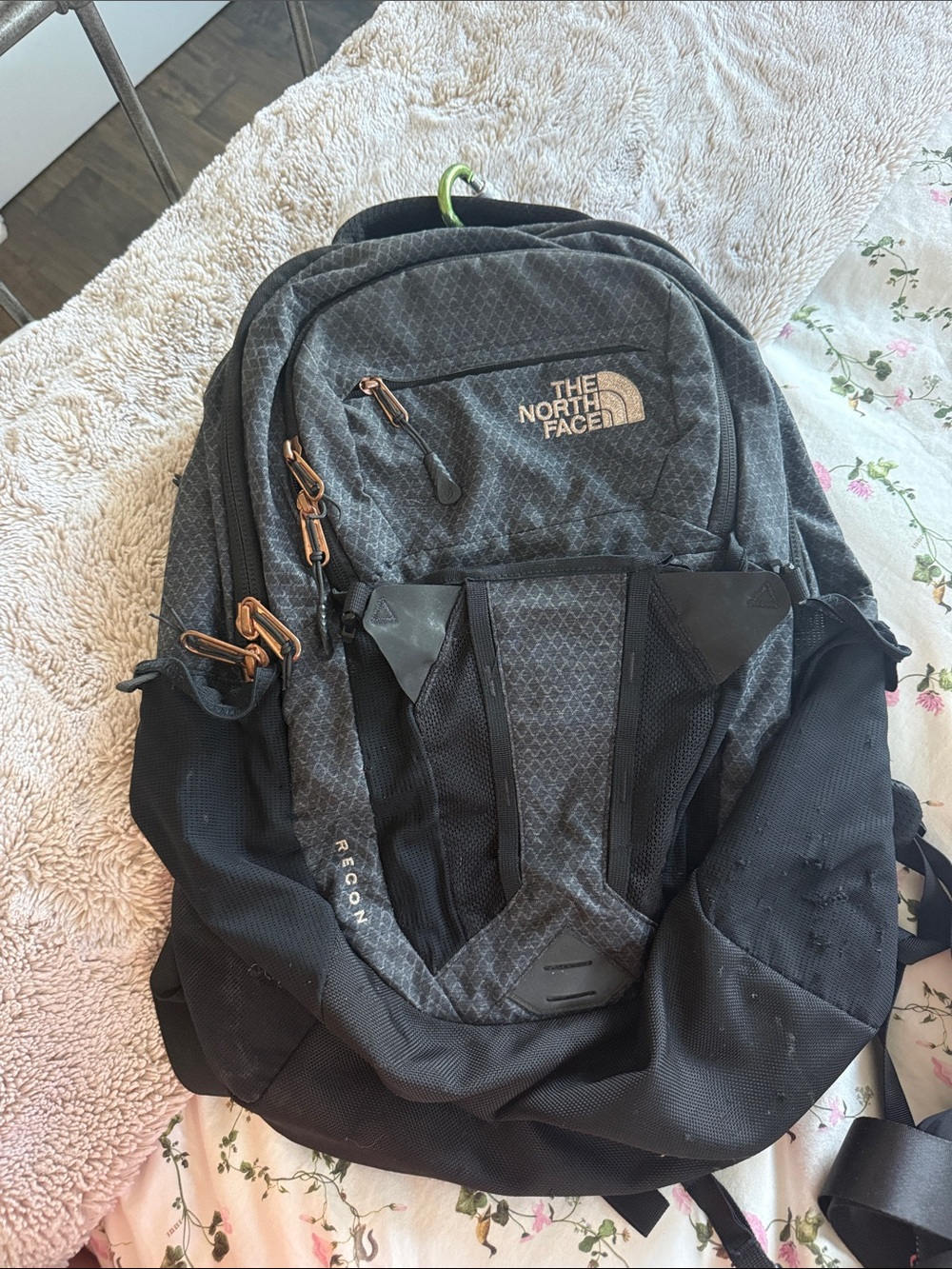 The North Face Gray & Black Recon Backpack with Copper Accents